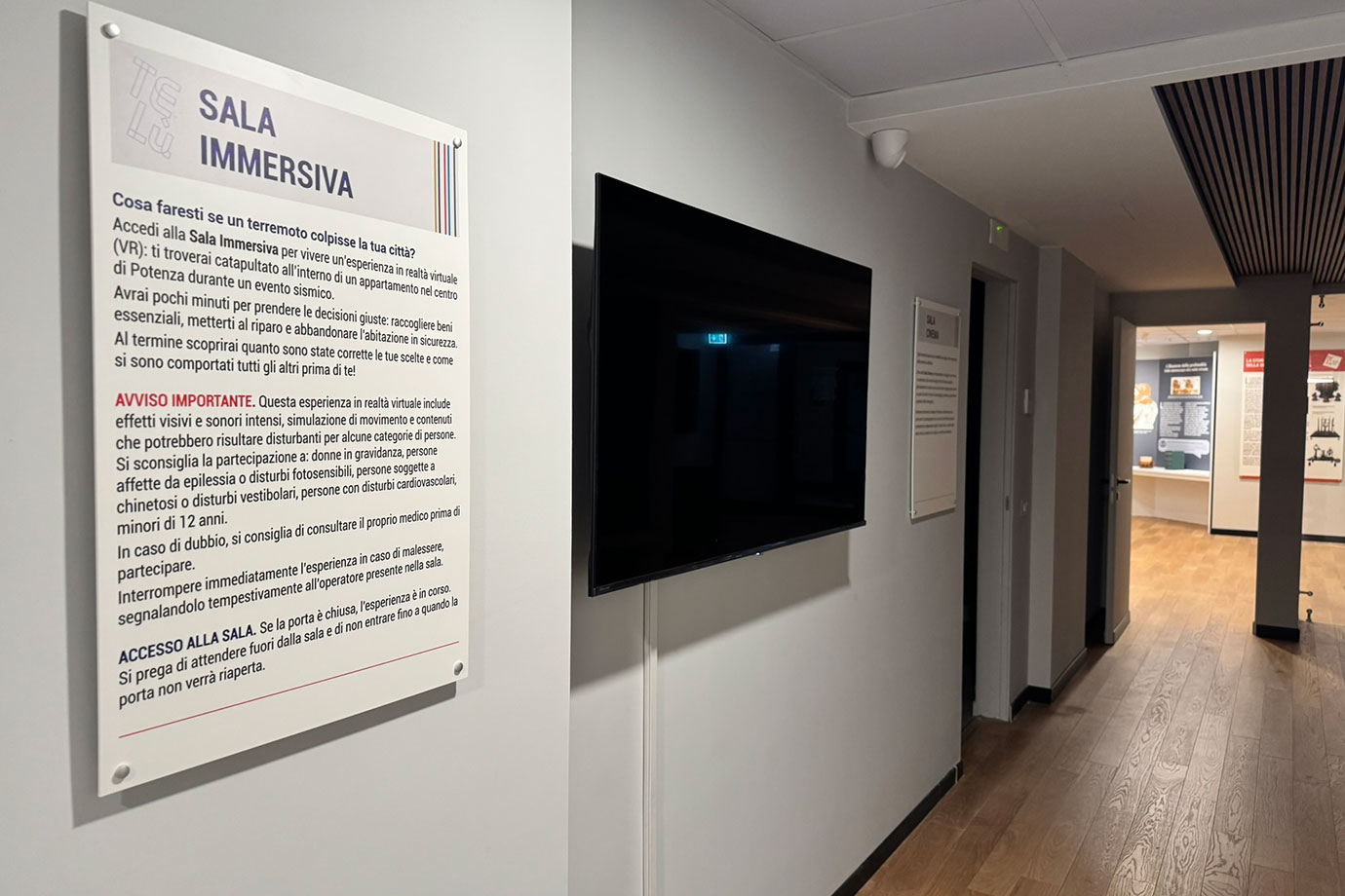 Corridoio di accesso alla sala immersiva