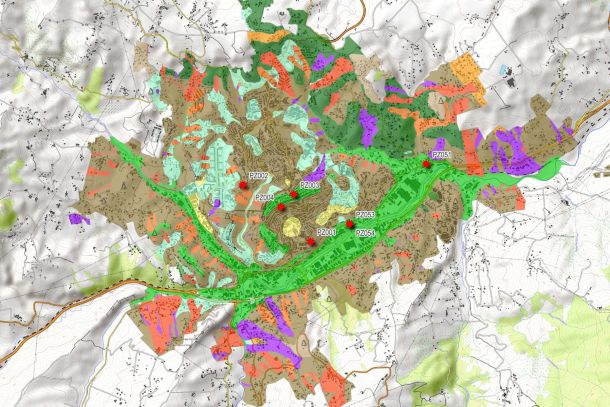Mappa sismografica della città di Potenza realizzata dall'ing. Maurizio Leggeri