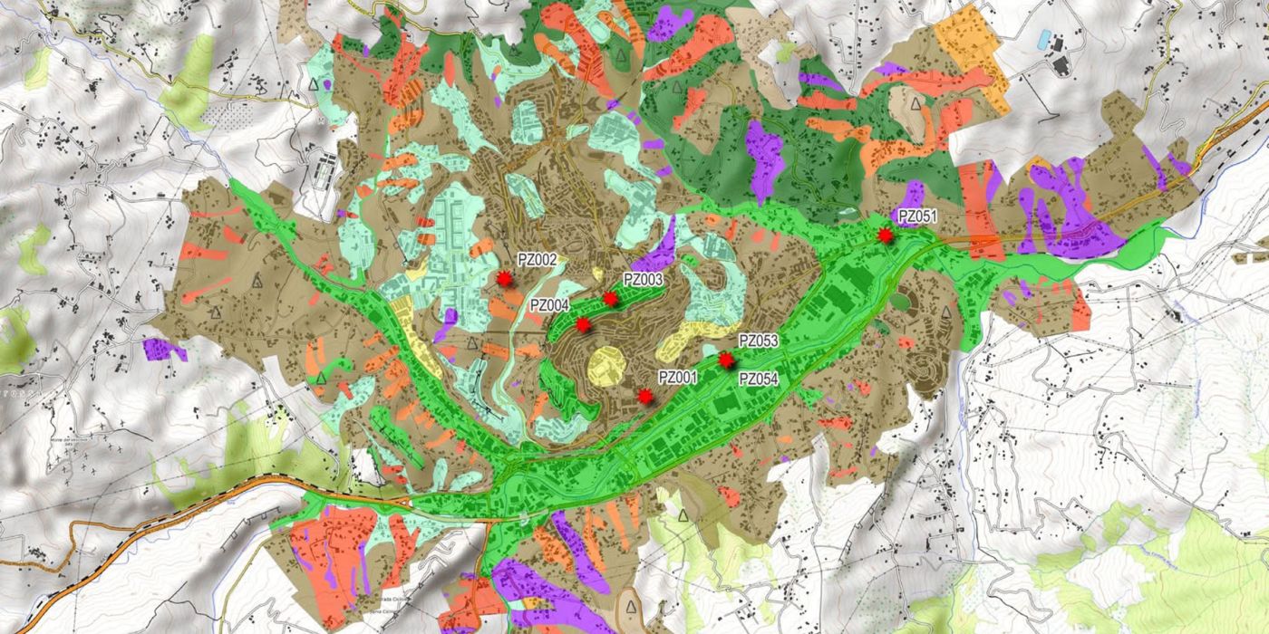 Mappa sismografica della città di Potenza realizzata dall'ing. Maurizio Leggeri