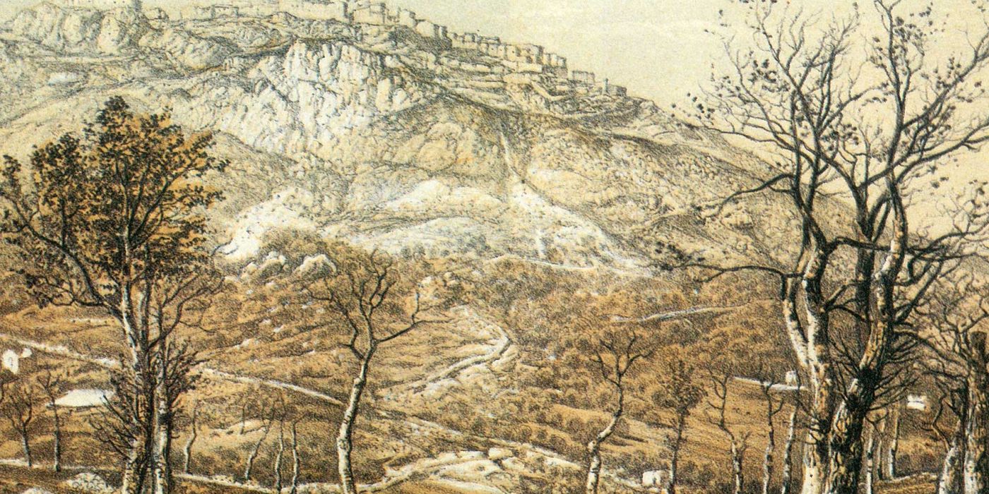 Photograph of Saponara (Grumento) after the 1857 earthquake